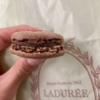 Vegan hazelnut macaron  at Ladurée in Paris