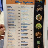 The menu, all dishes are already or can be made vegan  at Asian Sunshine in Lanzarote