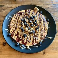 Vegan Blueberry Streusel Pancake at Seven Mile Cafe in Lewisville