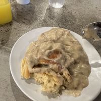 Vegan biscuit w vegan gravy  at Seven Mile Cafe in Lewisville