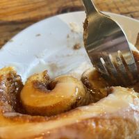 Vegan cinnamon bun   at Seven Mile Cafe in Lewisville