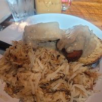 The Austin Benny with a NOLA Iced Coffee with oatmilk at Seven Mile Cafe in Lewisville