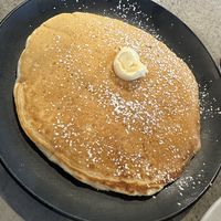 Vegan pancake with vegan butterr  at Seven Mile Cafe in Lewisville