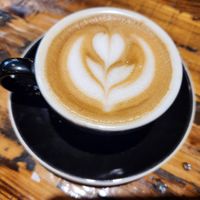 Cappuccino with oat milk at Seven Mile Cafe in Lewisville