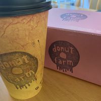 With coffee at Pepples Donut Farm in Berkeley