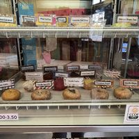 Look at all of those cake donut flavors!   at Pepples Donut Farm in Berkeley
