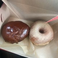 Boston Cream and Maple Old Fashion $10 Including Tip  #Veganuary at Pepples Donut Farm in Berkeley