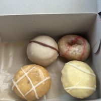 Box of donuts  at Pepples Donut Farm in Berkeley