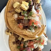Steak breakfast tacos  at Pepples Donut Farm in Berkeley
