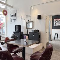 Interior seating   at Pepples Donut Farm in Berkeley
