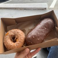 Earl Grey and a chocolate log  at Donut Bar - W. A St in San Diego