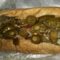 Beef less Italian beef with extra giardiniera   at Buona in Chicago