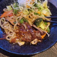 Seitan-Ente aud Udong Noodeln. (schon angeknabbert) 😉 at Vegang in Berlin