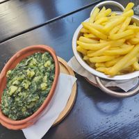 Chard side dish and fries at Konoba Kod Veska in Senj