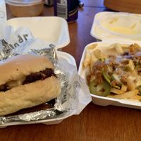 PBJ burger & chilli cheese fries at 7 Bone in Hove