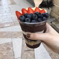 Acai bowl with coconut flakes and granola.   at Oakberry in Split