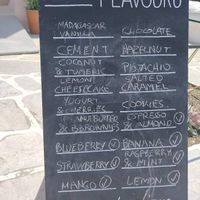 Menu of the day at Gelateria Ksilaki in Nikitas