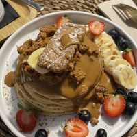 Vegan Pancake with Biscoff  at Thelma in Pontevedra