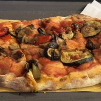 Vegetarian pinsa without cheese   at Trancio.Portopino in Porto Pino