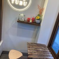 Minimal seating inside at YUBU in New York City