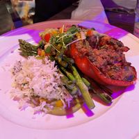 Walnut stuffed peppers   at Crown & Bull in Dunedin