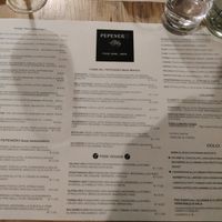 Menu at Pepenero in Sarzana