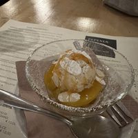 Pesca with nougat gelato   at Pepenero in Sarzana