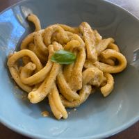 Pasta pesto canapa  at Fisheye in Rome