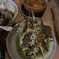 sauteed mushrooms, smokey perfection, african peanut stew, divine, moist & deeply flavored falafel  at Baba in Spokane