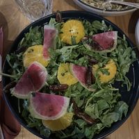 daye and tangerine arugula salad w a sweet cinnomin marinade   at Baba in Spokane