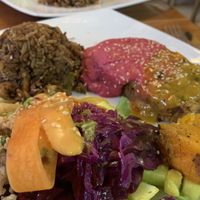 Vegan lunch entree. Large quantity and great price!  at Saludpan in Medellin