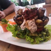 Raw burger at Saludpan in Medellin