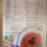 Menu - Raw food at Saludpan in Medellin