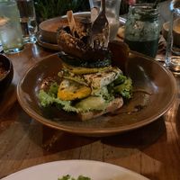 Mushroom burger. Mushroom was amazing, but the rest of the burger was just ok.  at Saludpan in Medellin