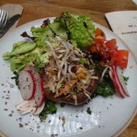 stuffed portobello mushroom  at Saludpan in Medellin