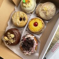 Cookie dough, matcha latte, carrot cake, stuffed oreo, pineapple upside down, ultimate lemon  at Deviant Donuts in Mystic