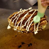 Okonomiyaki decoration at Okosta in Hiroshima