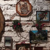 Cat painting at Vollpension in Vienna