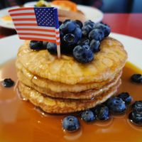 Vegan pancakes at The City Cafe in Edinburgh