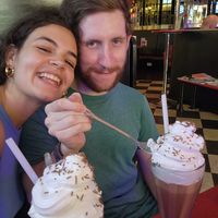 happy vegans!❤️ at The City Cafe in Edinburgh