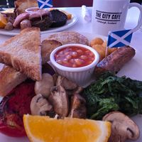 Vegan Scottish breakfast at The City Cafe in Edinburgh