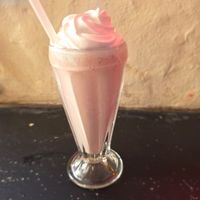 Vegan cherry milkshake at The City Cafe in Edinburgh