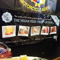 Banner At Vegan Vortex spring market at Ste Martaen in Chicago