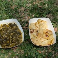 Greens and Mac n cheese at Ste Martaen in Chicago