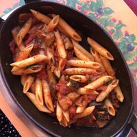 Penne ratatouille at Le Mazagran in Saint-tropez