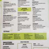 New breakfast menu at Noi Bistro in Tamarindo