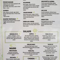 New lunch menu. All leaf items can be vegan at Noi Bistro in Tamarindo