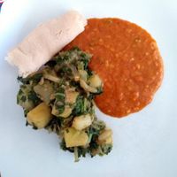 Gomen, Shiro and injera (latter not from Muya) at Muya in London