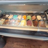 Ice Cream Counter at Scoops in Caernarfon