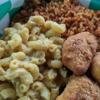 Super tasty rice, cauliflower wings and Mac and cheese at Vined The Vegan Experience in North Charleston